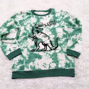 Zara Unisex Green Tie-Dye Casual Crew Neck fleece lined Sweatshirt for 10Yr NWOT